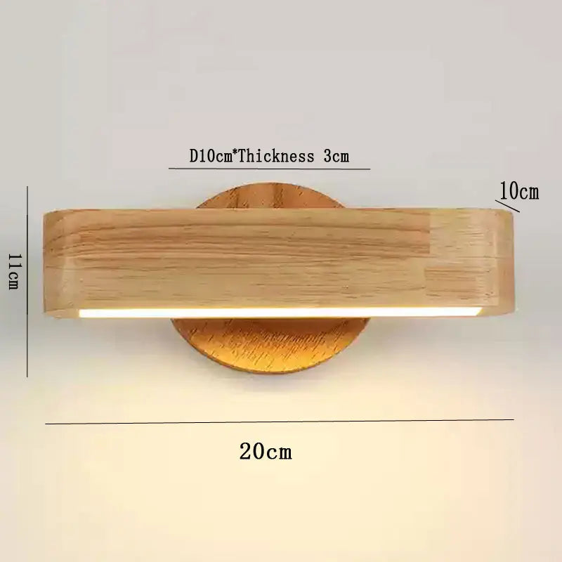 Japanese Rotating Wood Wall Lamp