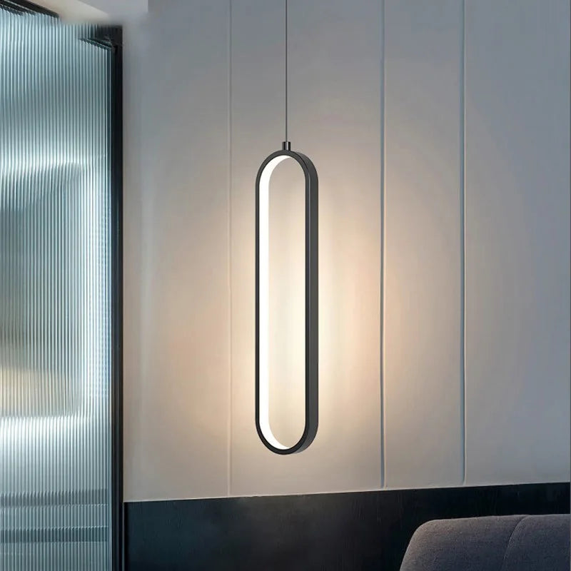 Gold & Black Minimalist LED Pendant