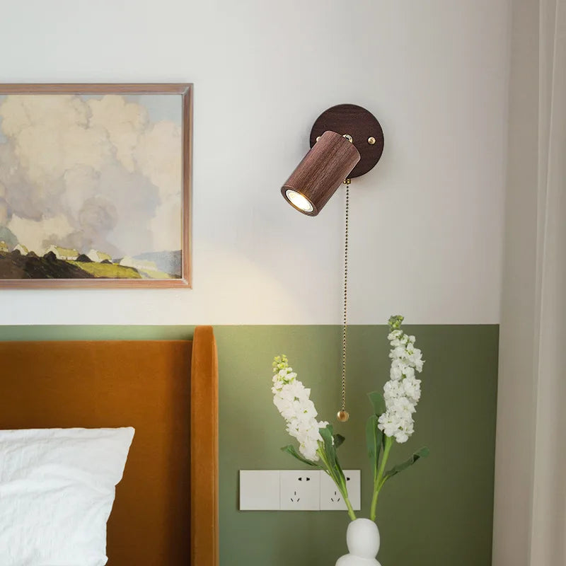 Arlo Walnut LED Spotlight Wall Lamp