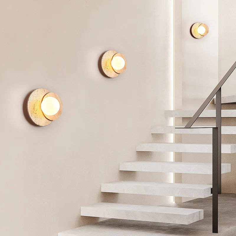 Wabi-Sabi Stone Textured Wall Lamp