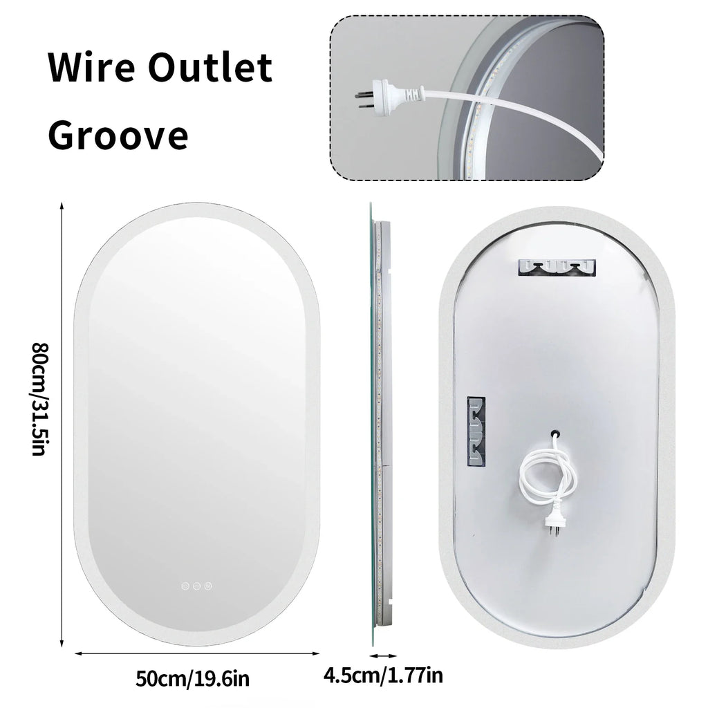 LumoOval Backlit LED Bathroom Mirror