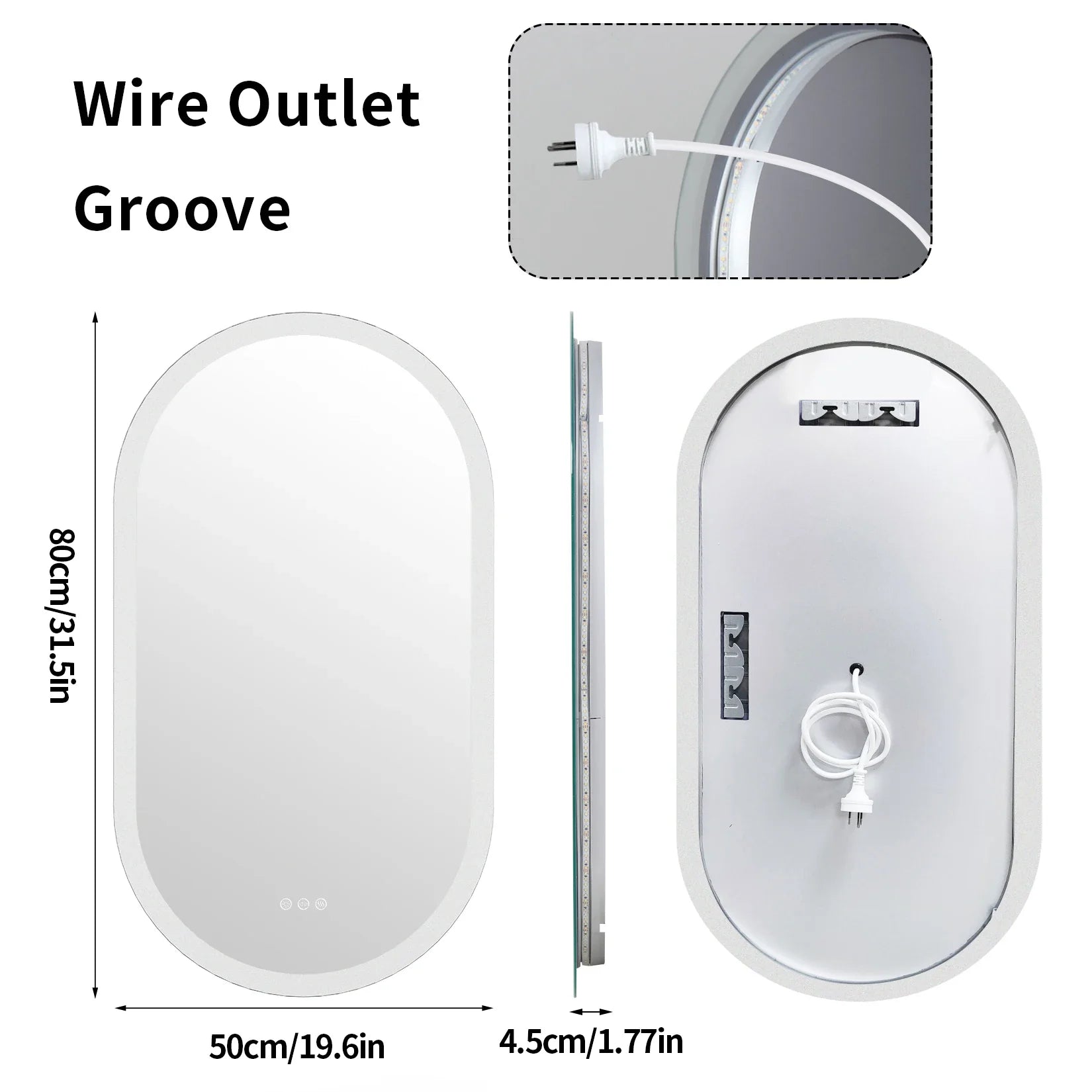 LumoOval Backlit LED Bathroom Mirror