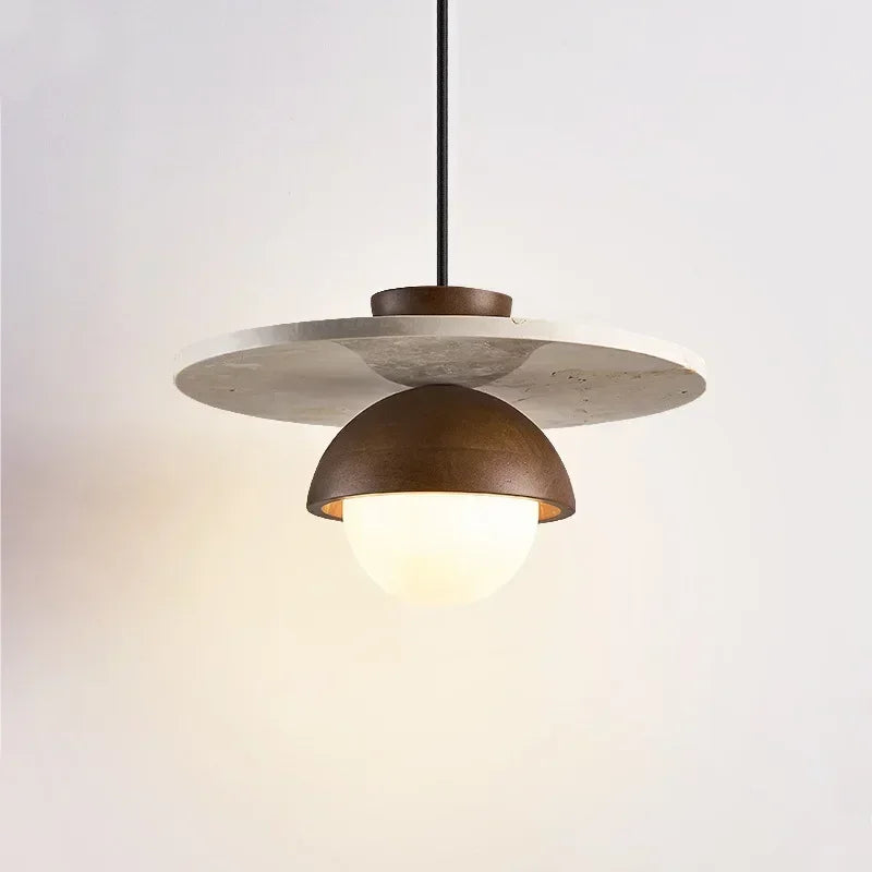 Denmark Walnut & Stone LED Chandelier