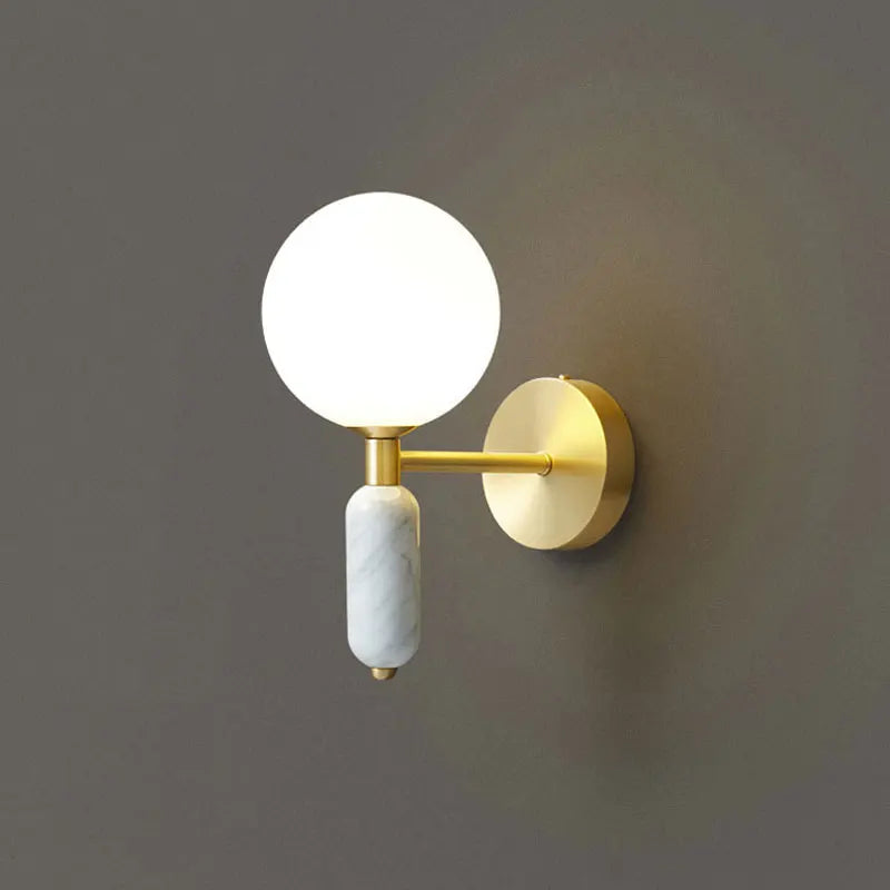 Marble & Glass Gold Wall Sconce