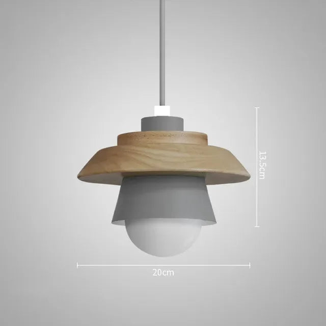 Wood & Macaron Colour Pendant Light