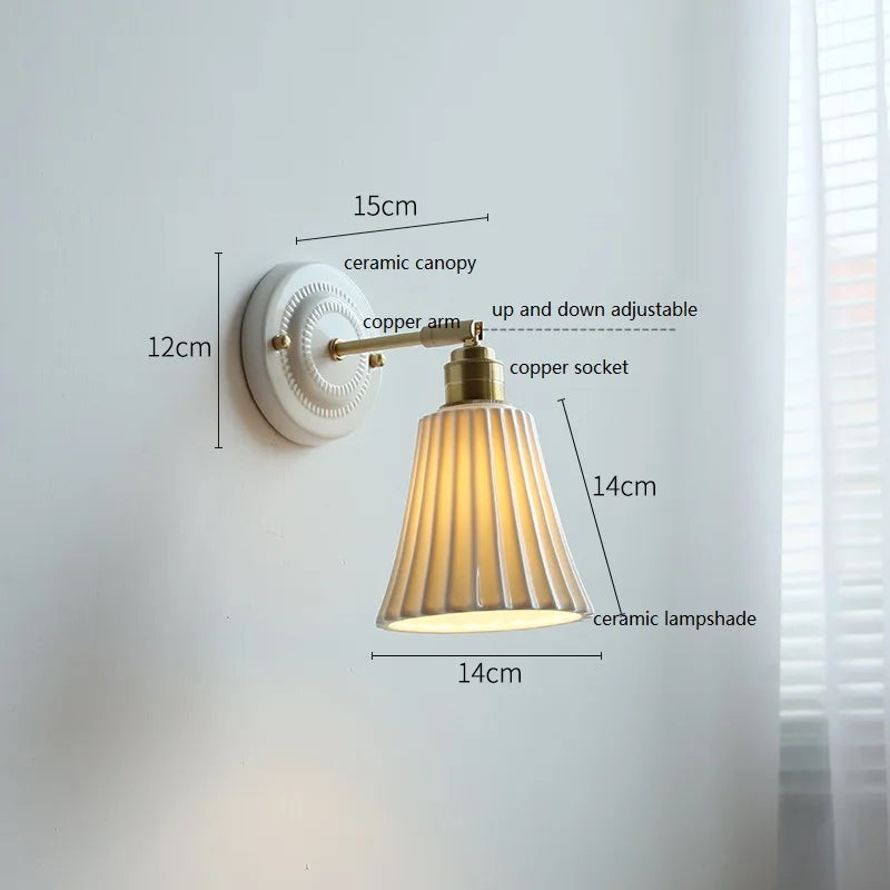 Cream Ceramic Nordic Wall Lamp