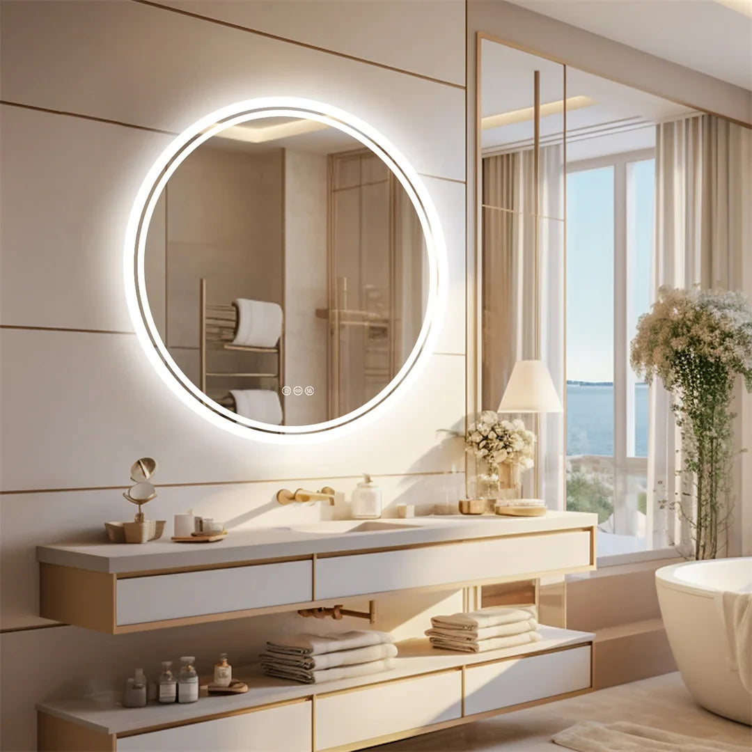 LuvoRound Touch LED Bathroom Mirror