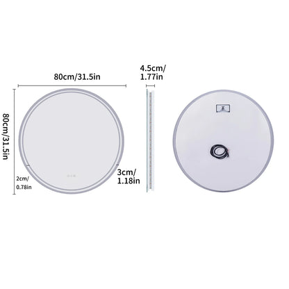 LuvoRound Touch LED Bathroom Mirror