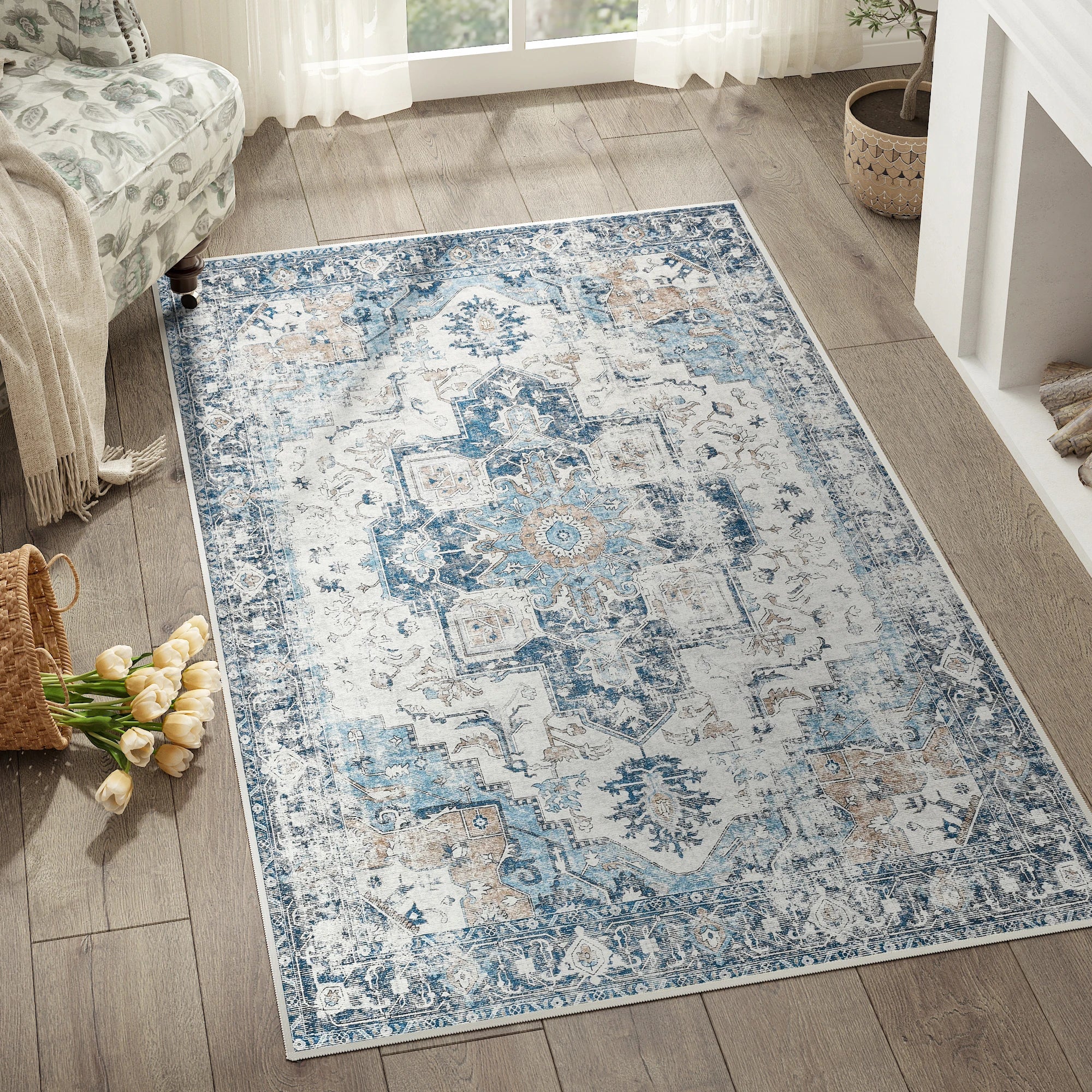 Heritage Medallion Non-Slip Rug