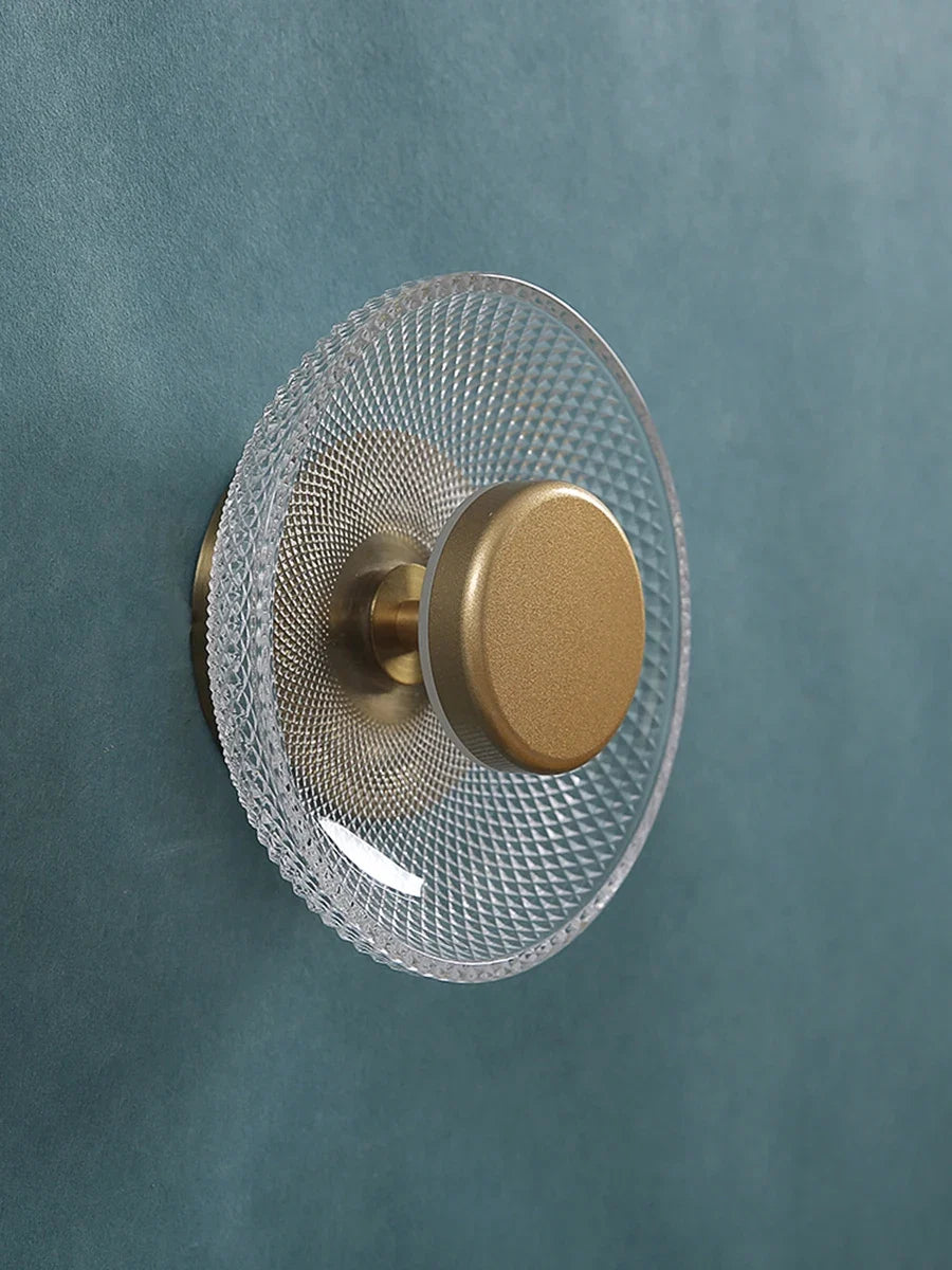 Coloured Textured Glass Disc Wall Lamp