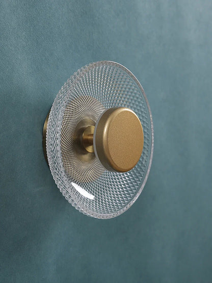Coloured Textured Glass Disc Wall Lamp