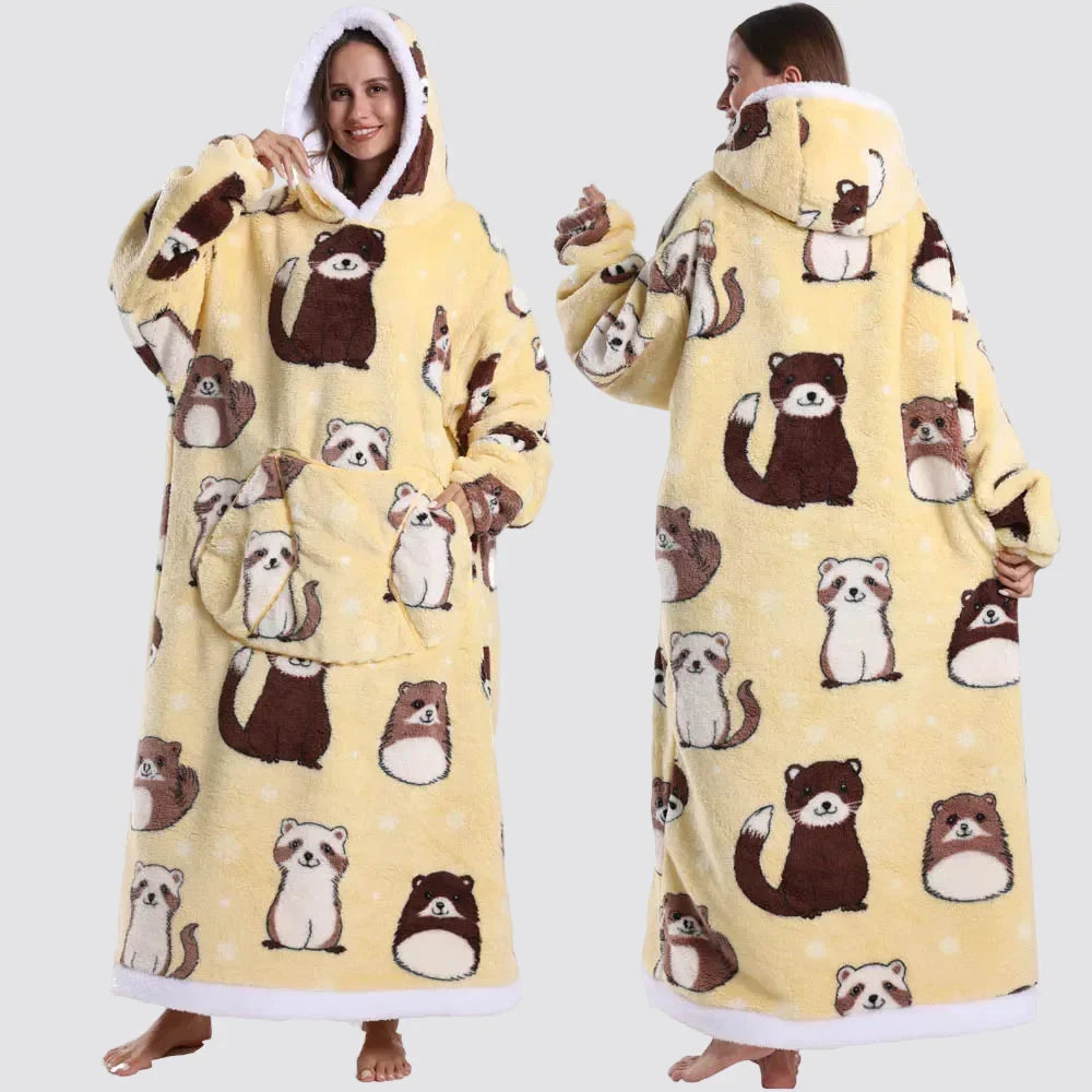 Fleece Oversized Hoodie Gezellige Stijlvolle Slaapzak Hoodie - Image 11
