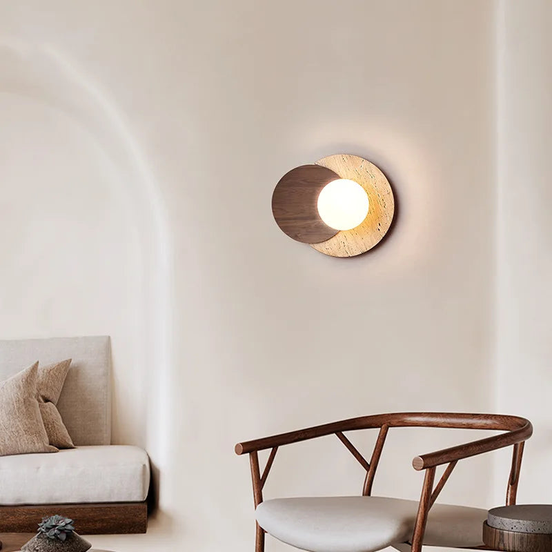 Wabi-Sabi Stone Textured Wall Lamp