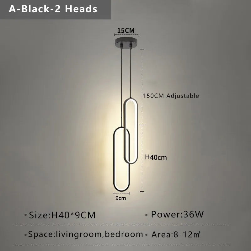 Gold & Black Minimalist LED Pendant
