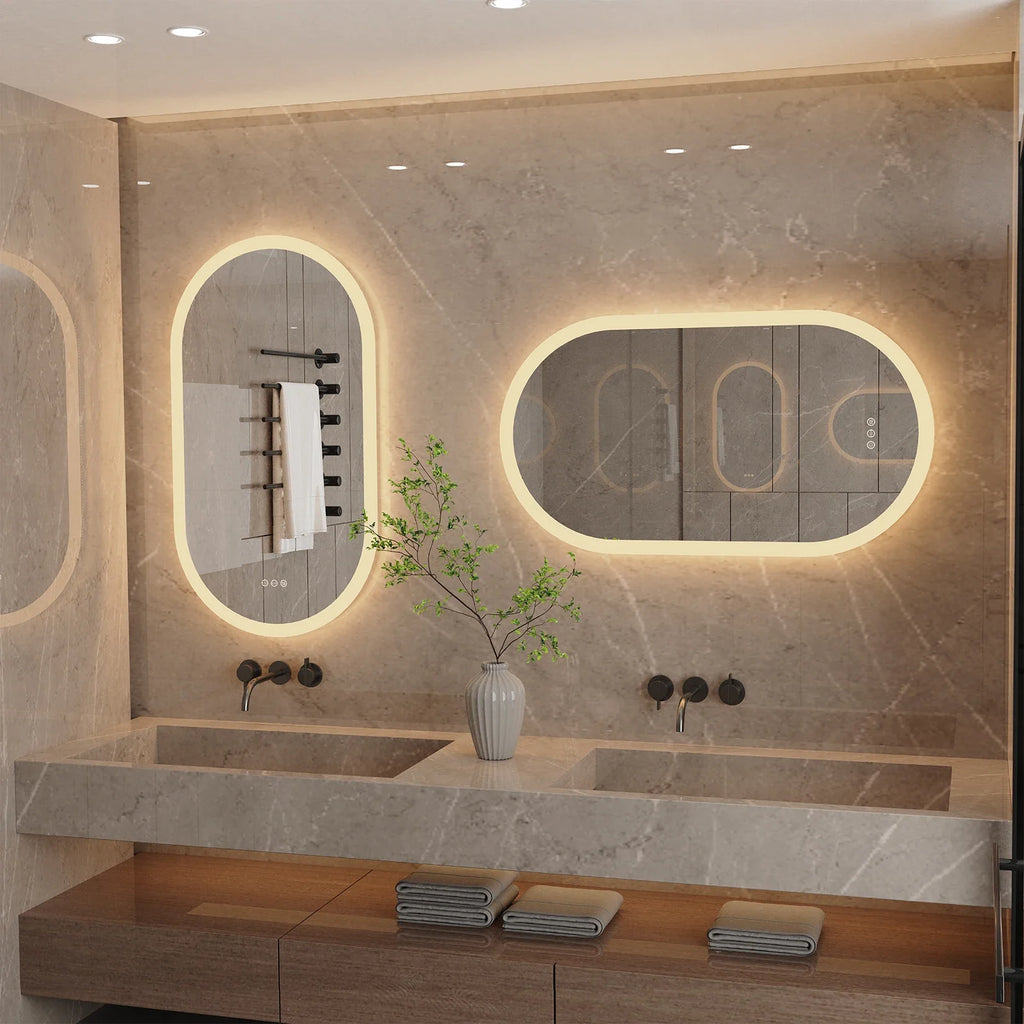 LumoOval Backlit LED Bathroom Mirror