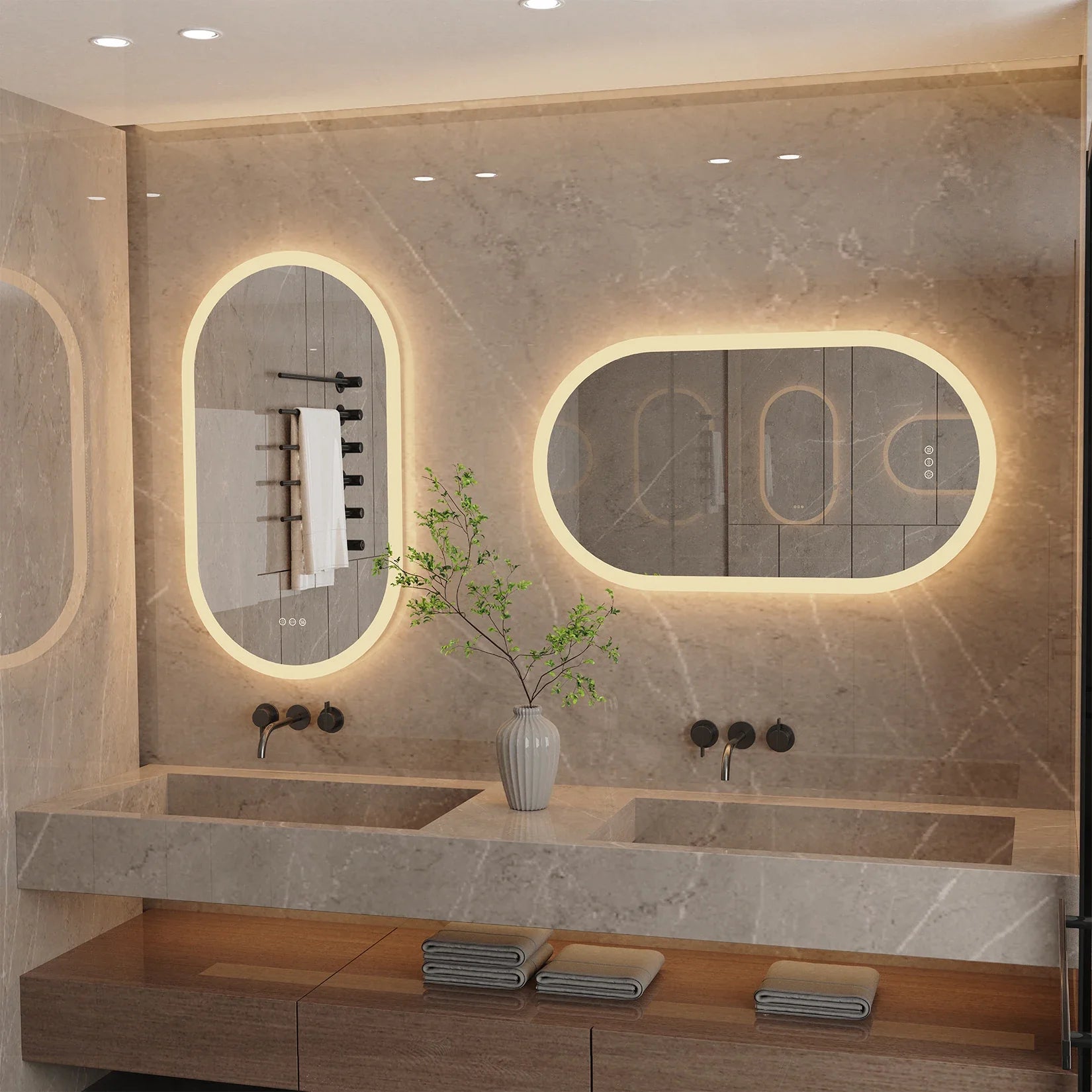 LumoOval Backlit LED Bathroom Mirror
