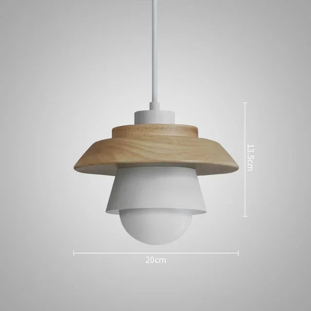 Wood & Macaron Colour Pendant Light