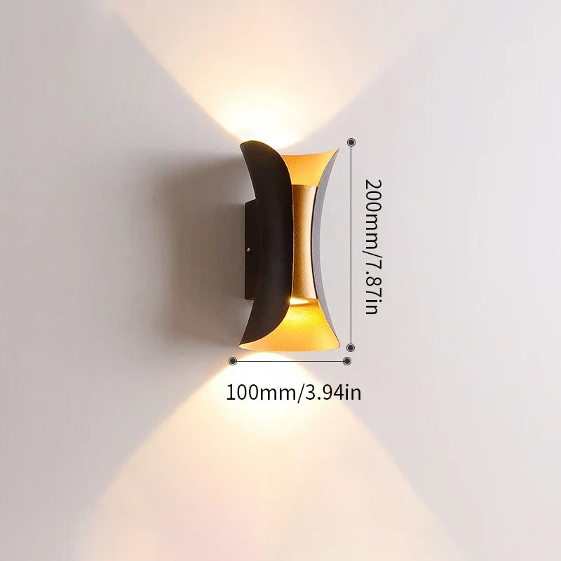 Black & Gold Outdoor Wall Light