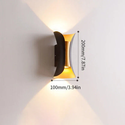 Black & Gold Outdoor Wall Light
