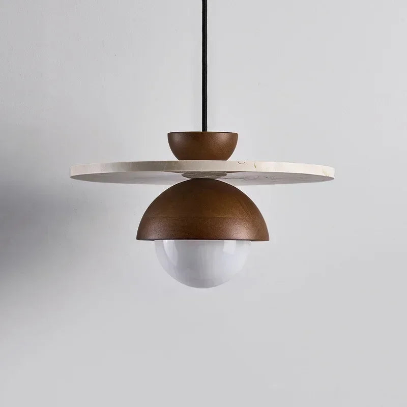 Denmark Walnut & Stone LED Chandelier