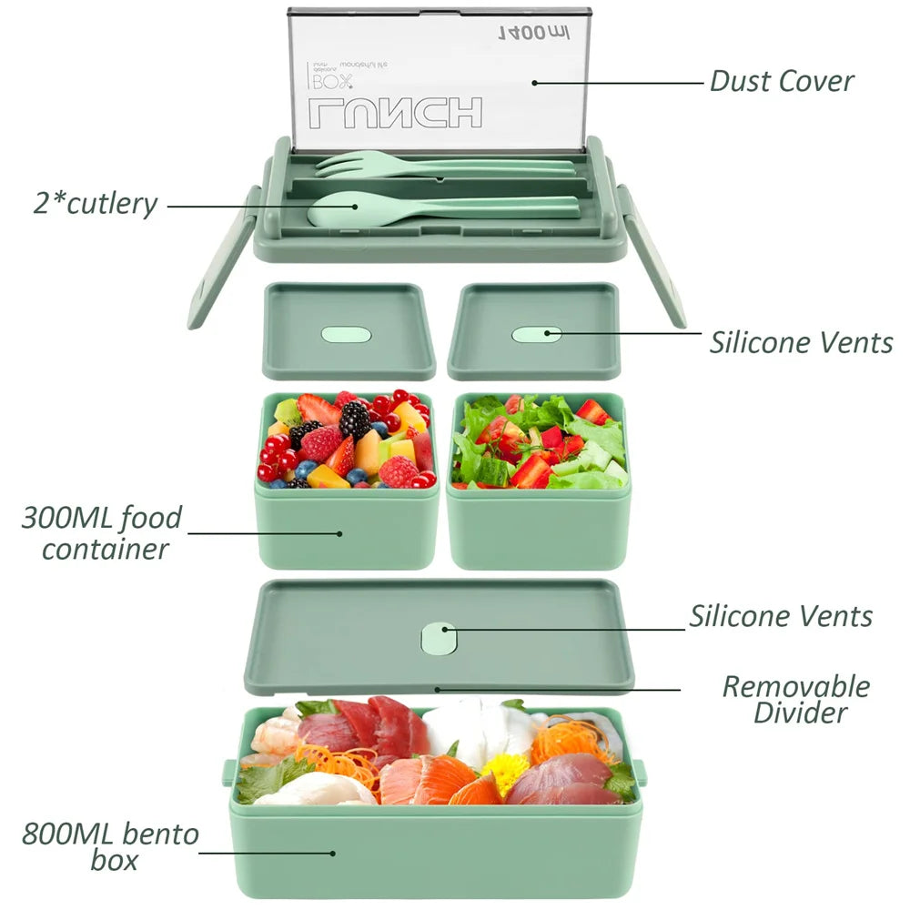 1400ml Double Layer Bento Lunch Box