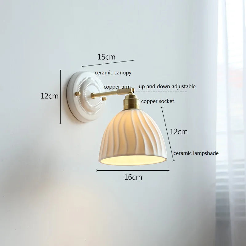 Cream Ceramic Nordic Wall Lamp