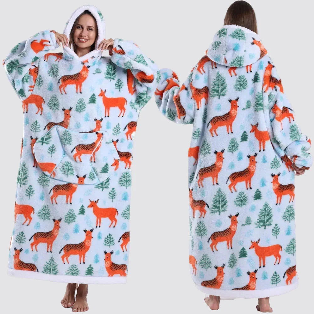 Fleece Oversized Hoodie Gezellige Stijlvolle Slaapzak Hoodie - Image 7