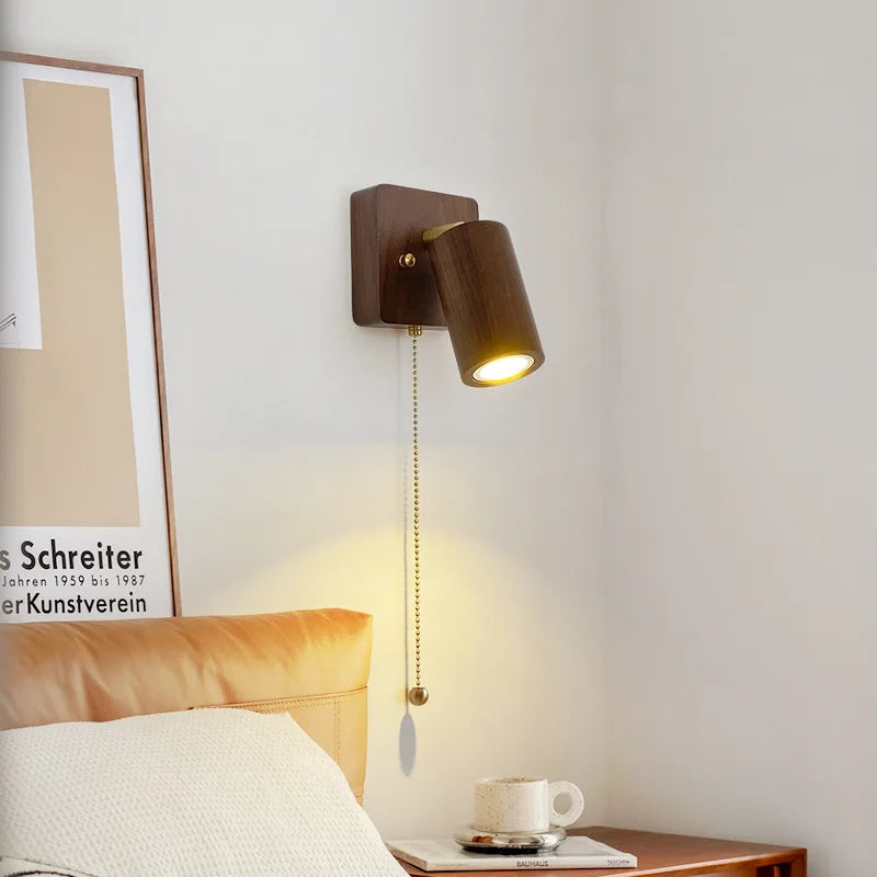 Arlo Walnut LED Spotlight Wall Lamp