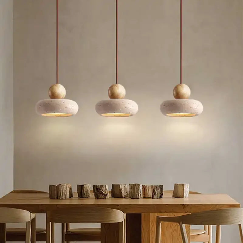 Stone & Wood Minimalist Pendant