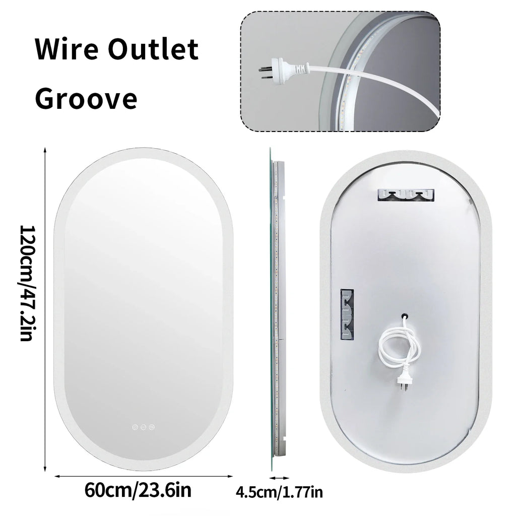 LumoOval Backlit LED Bathroom Mirror