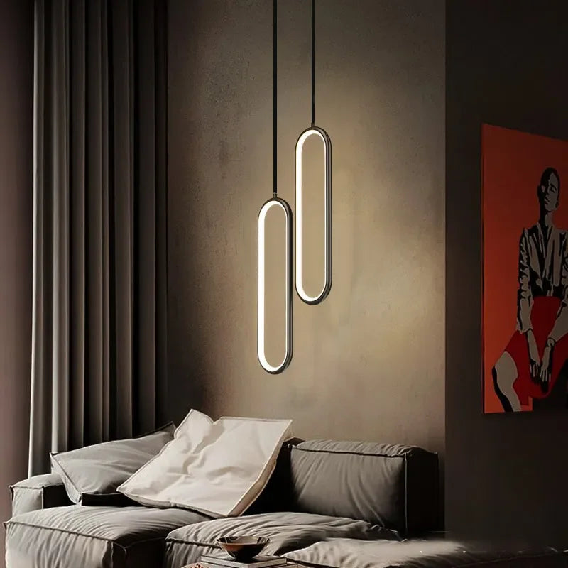 Gold & Black Minimalist LED Pendant