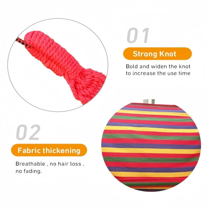Striped Canvas Double Swing Hammock