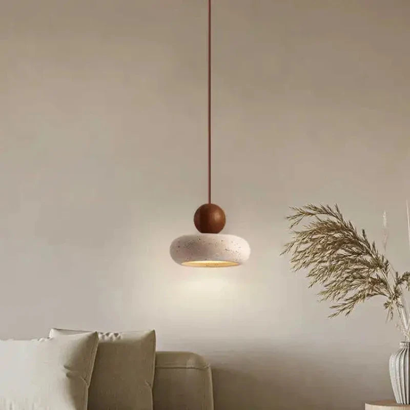 Stone & Wood Minimalist Pendant