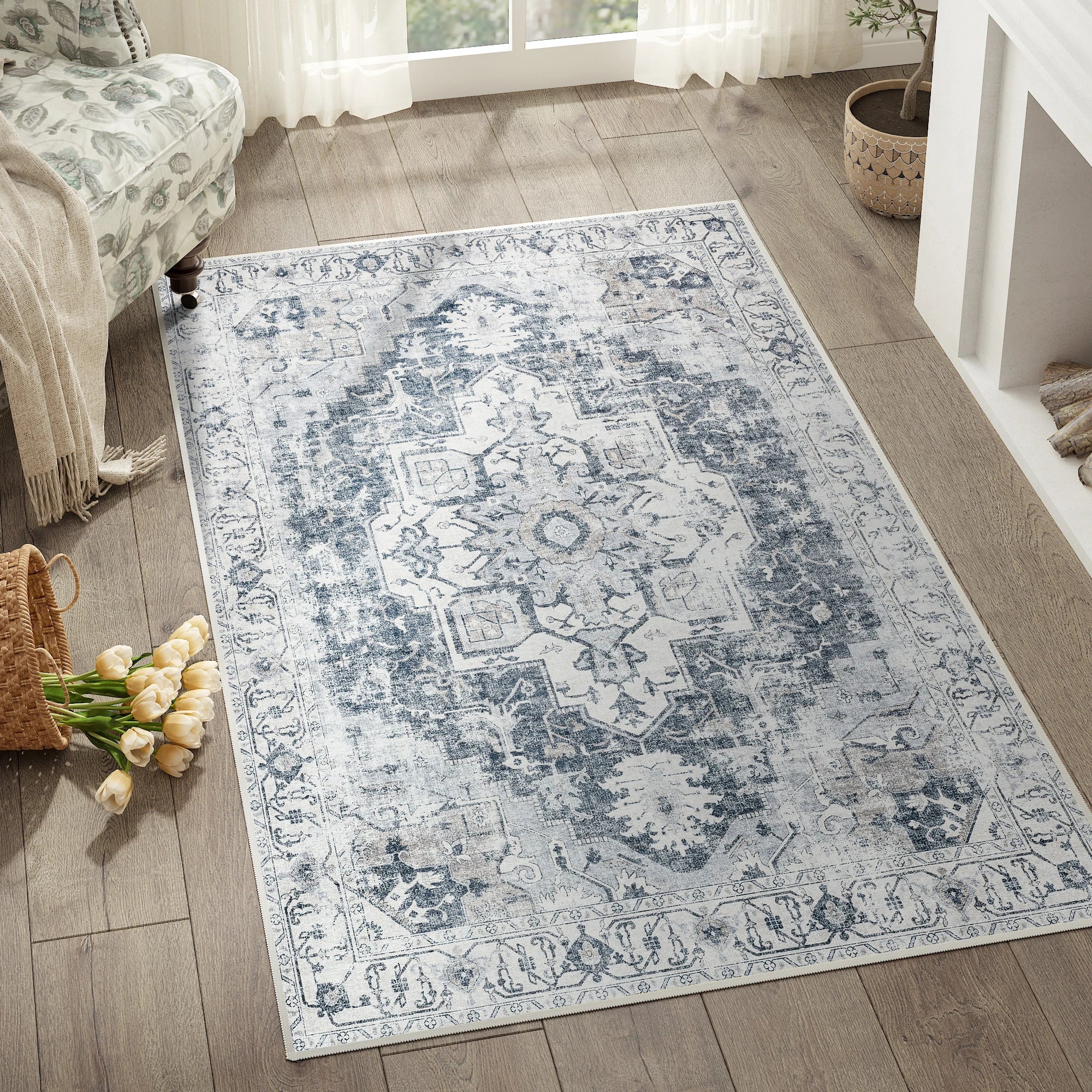 Heritage Medallion Non-Slip Rug