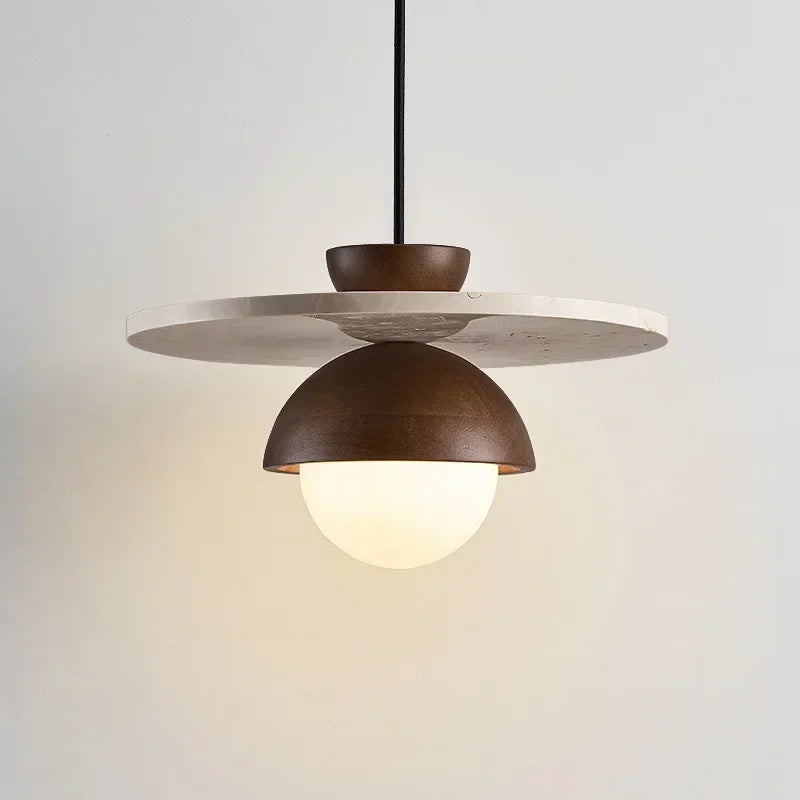 Denmark Walnut & Stone LED Chandelier