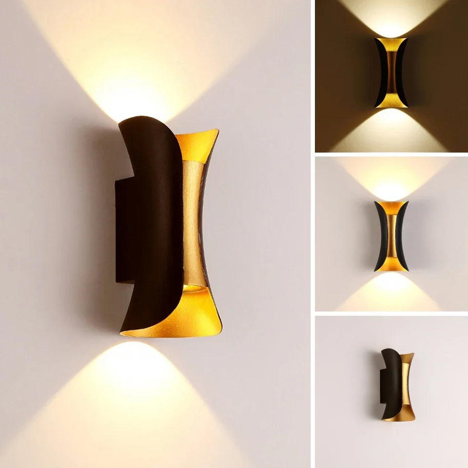 Black & Gold Outdoor Wall Light