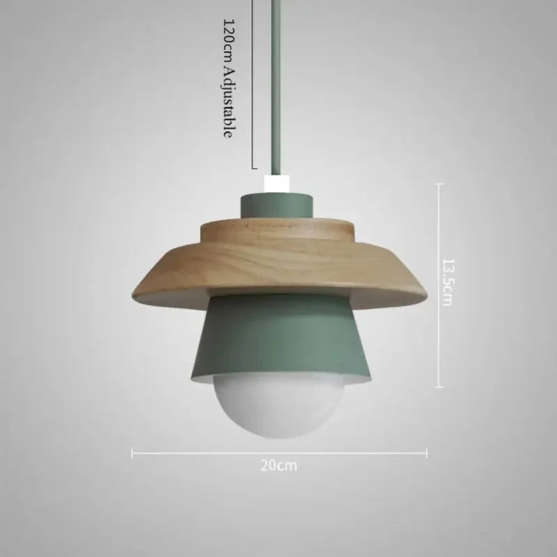 Wood & Macaron Colour Pendant Light