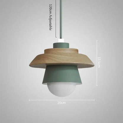 Wood & Macaron Colour Pendant Light