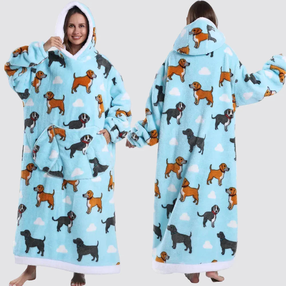 Fleece Oversized Hoodie Gezellige Stijlvolle Slaapzak Hoodie - Image 9