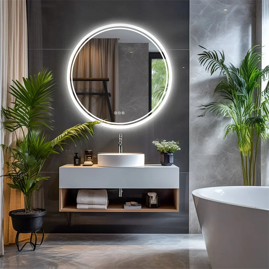 LuvoRound Touch LED Bathroom Mirror