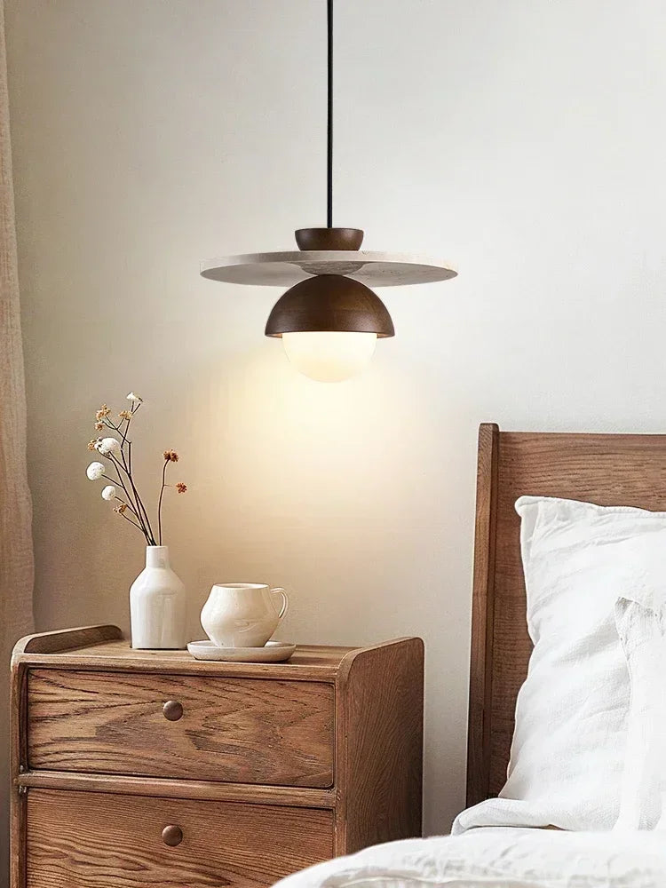 Denmark Walnut & Stone LED Chandelier