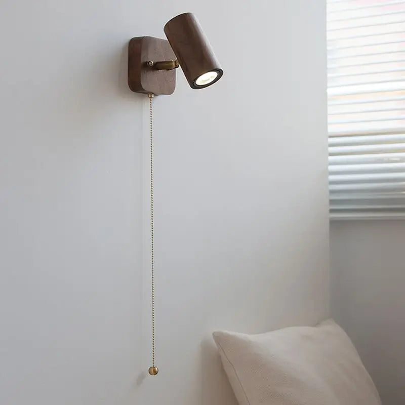 Arlo Walnut LED Spotlight Wall Lamp