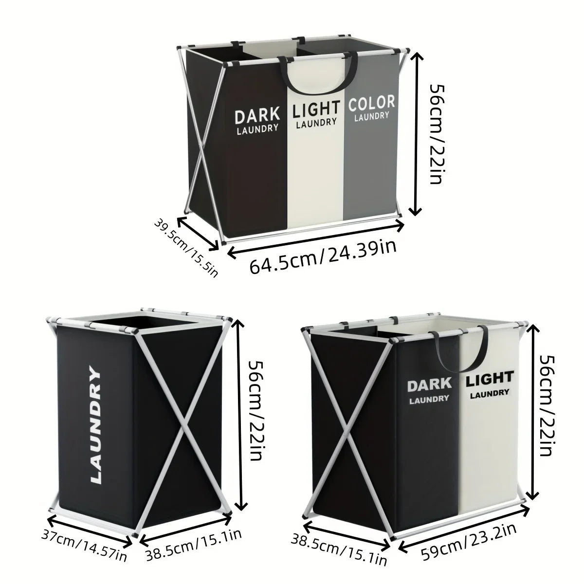 TriSort Multi-Section Laundry Hamper