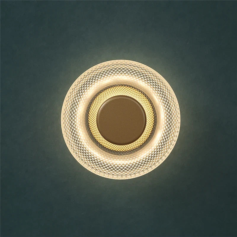 Coloured Textured Glass Disc Wall Lamp