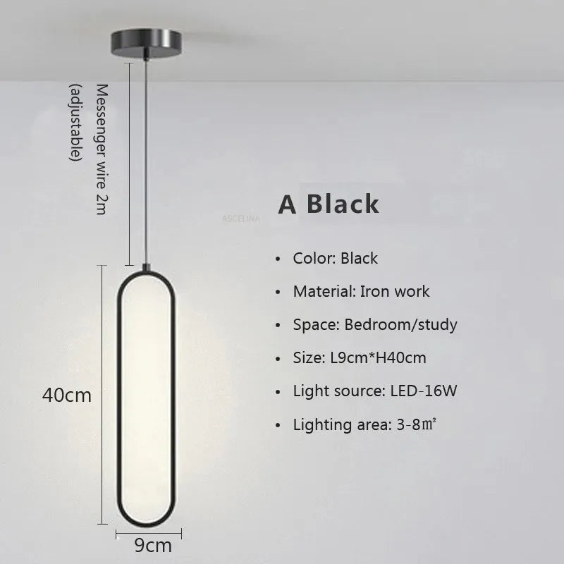 Gold & Black Minimalist LED Pendant