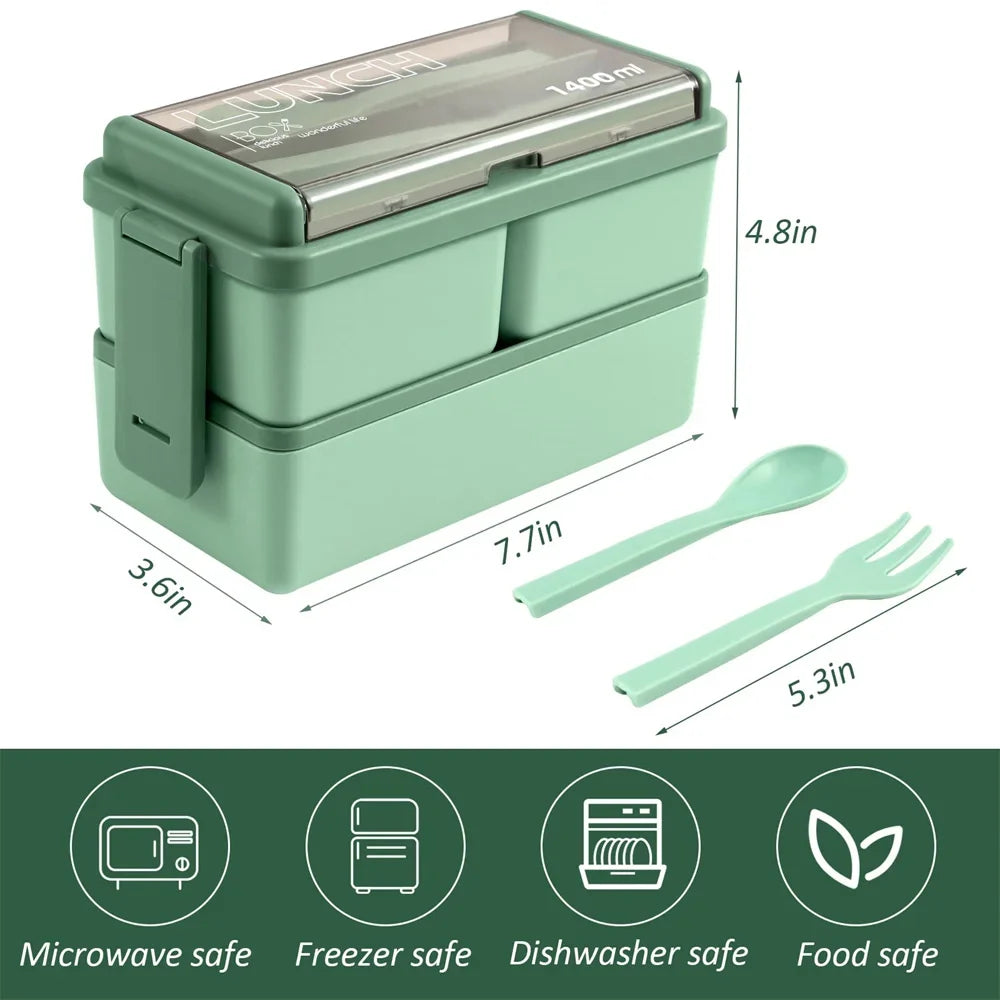 1400ml Double Layer Bento Lunch Box