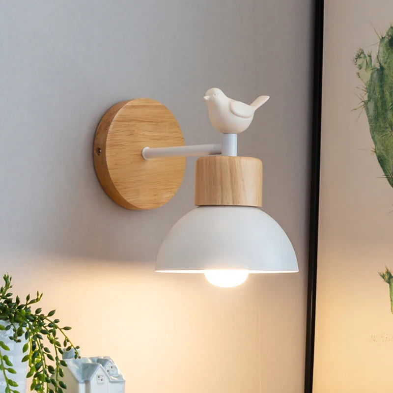 Wooden Bird LED Wall Sconce