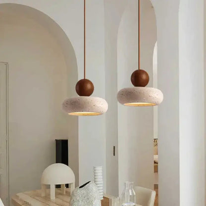 Stone & Wood Minimalist Pendant