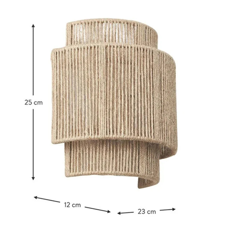 RattanGlow Handwoven Wall Lamp