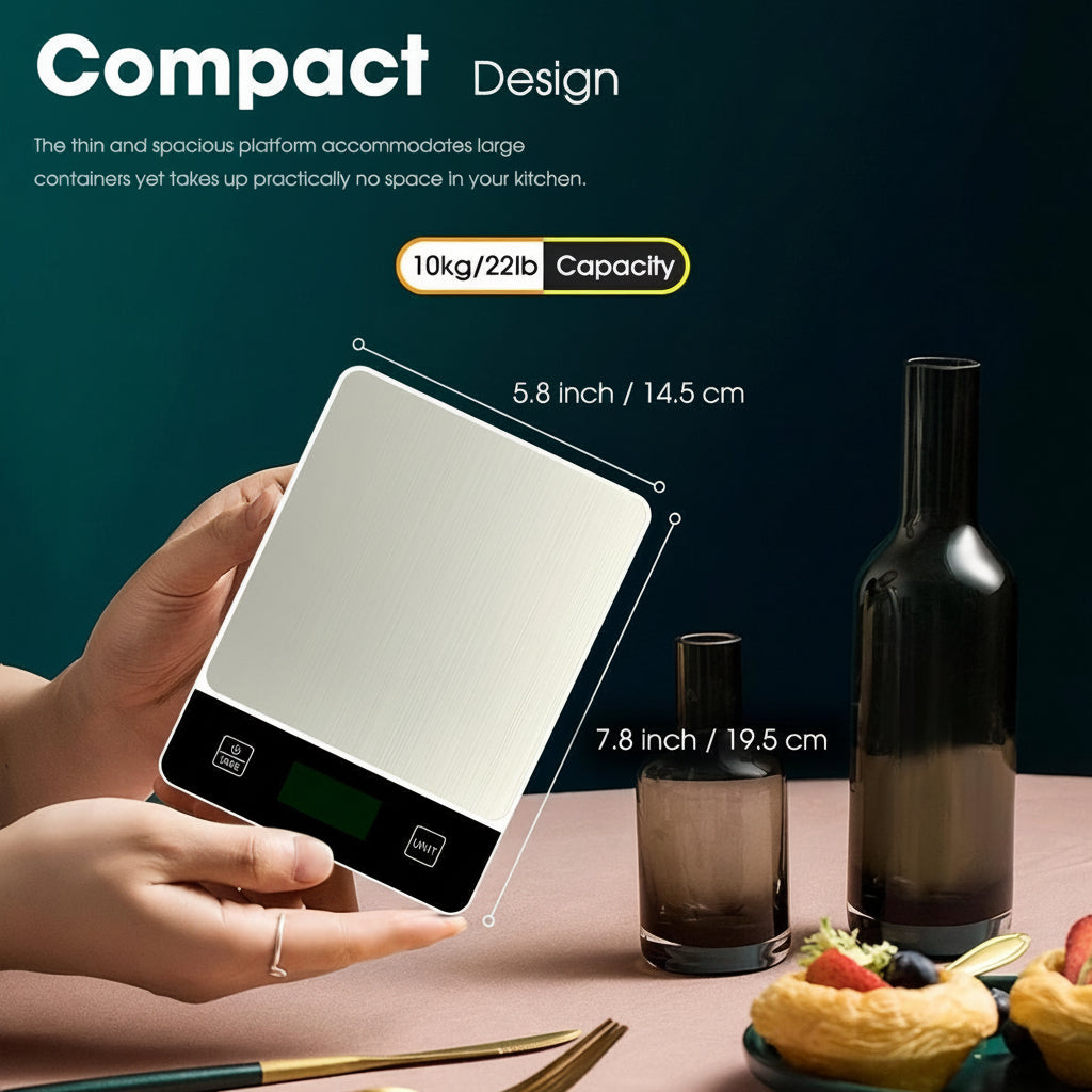 22lb Digital Stainless Kitchen Scale